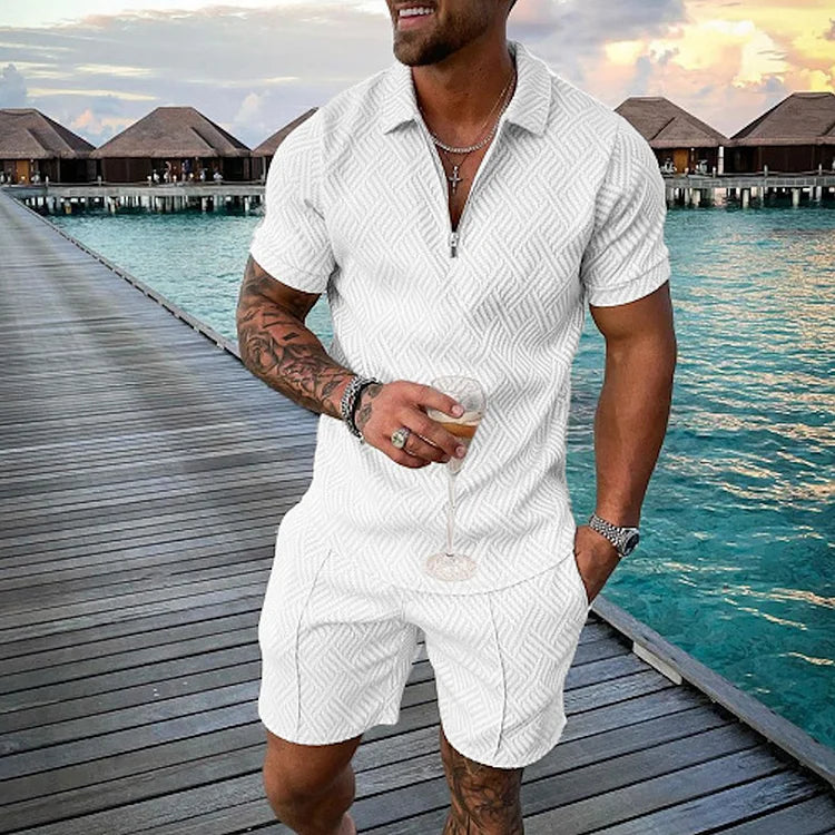 FitEase™ White Shirt & Shorts Co-Ord