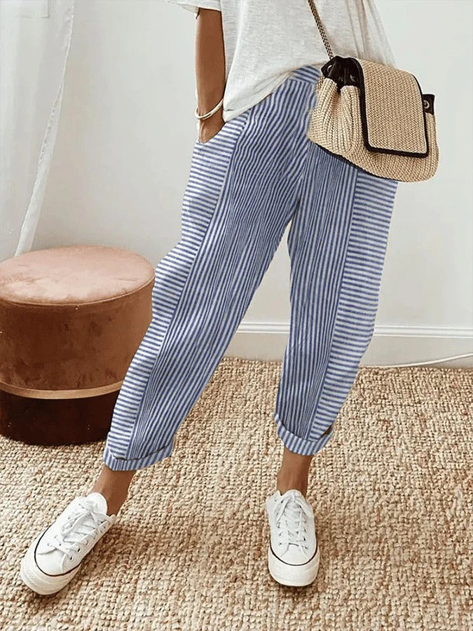 FitEase™ Xana striped trousers