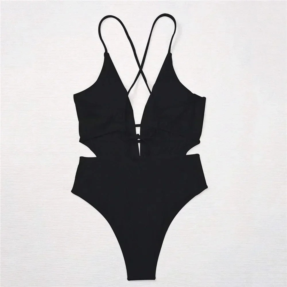 FitEase™ Nora cross-strap ribbed swimsuit