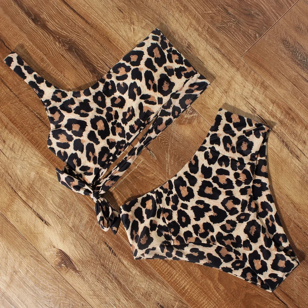 FitEase™ Malibu High-Waist Leopard Bikini