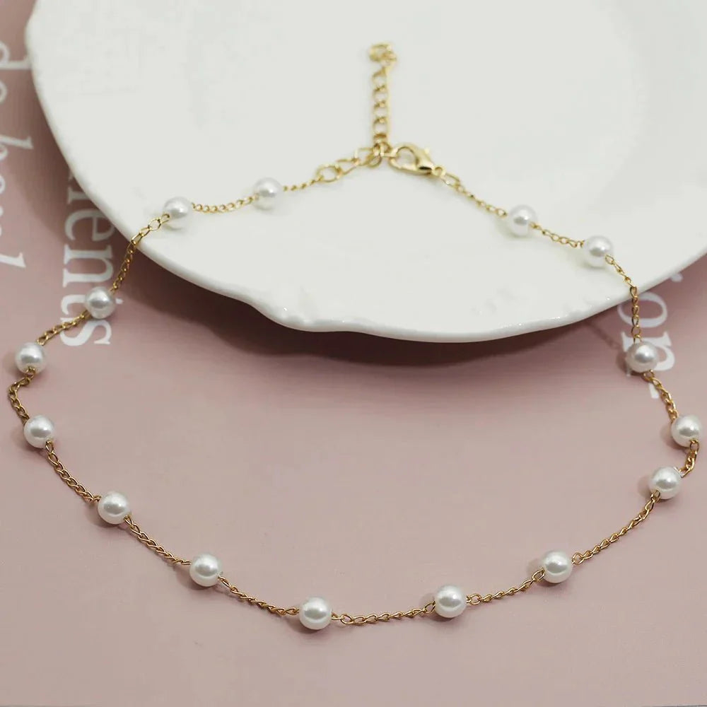 FitEase™ Pearl Necklace In Gold