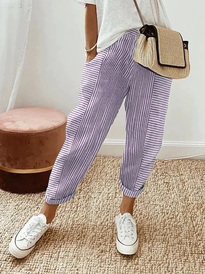 FitEase™ Xana striped trousers